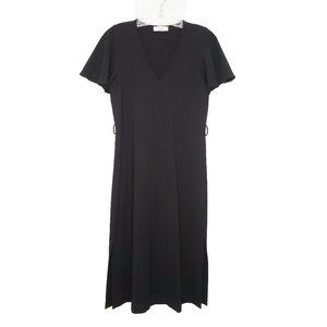 Ali & Jay Womens Small Black Short Sleeve V Neck Midi Dress